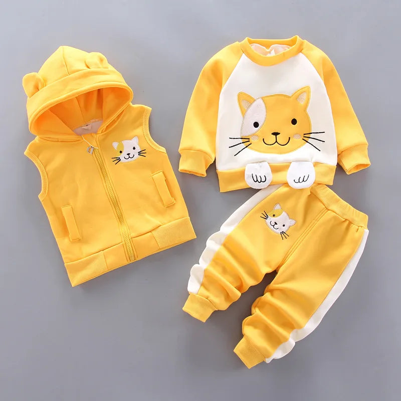 Warm Hooded Kids Tracksuit Clothes Set