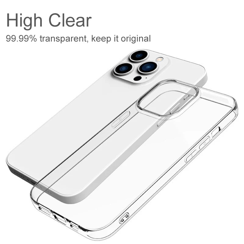 Ultra Thin Clear Silicone Case For iPhone Back Cover