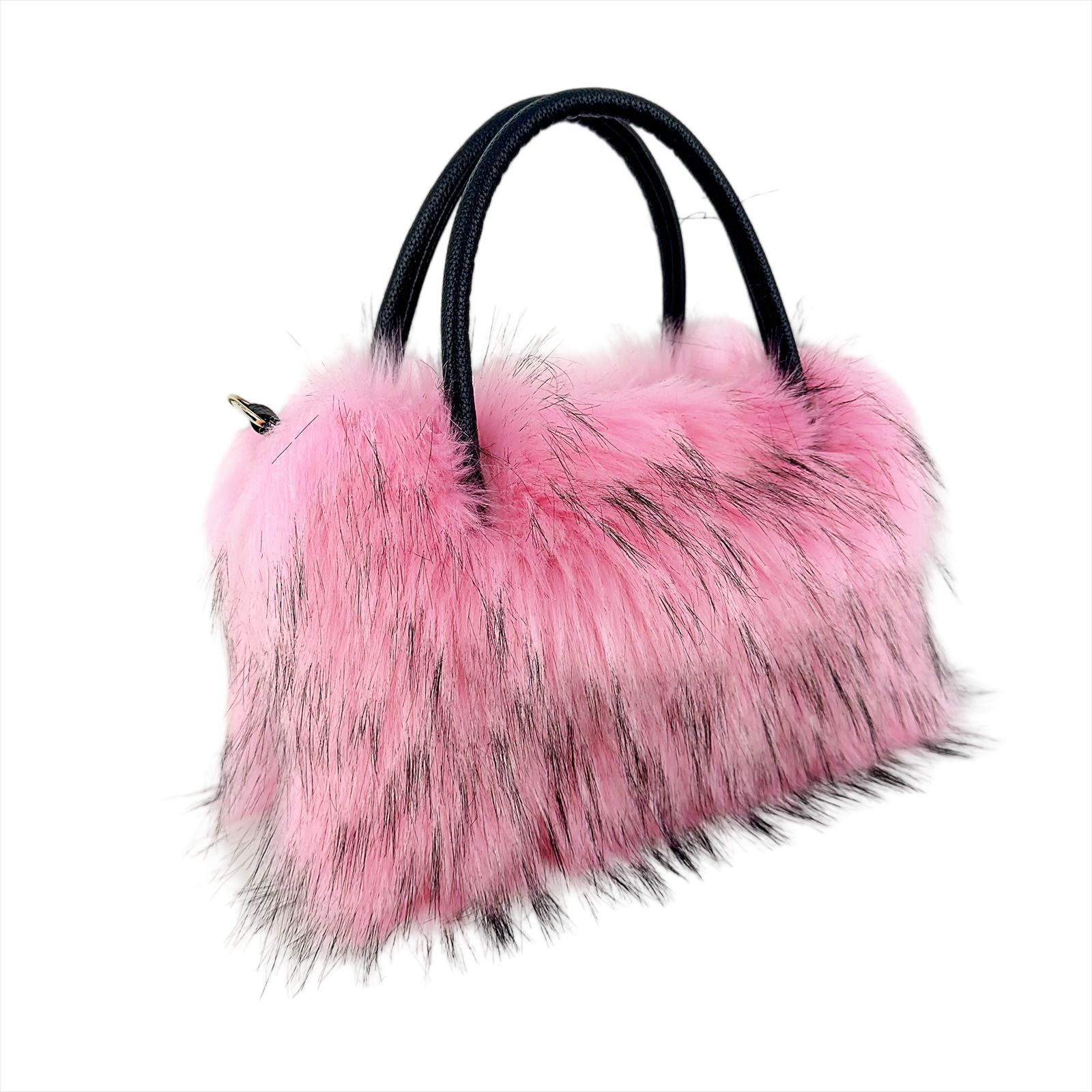 Square Plush Bag Artificial Fur Raccoon Fur Totes