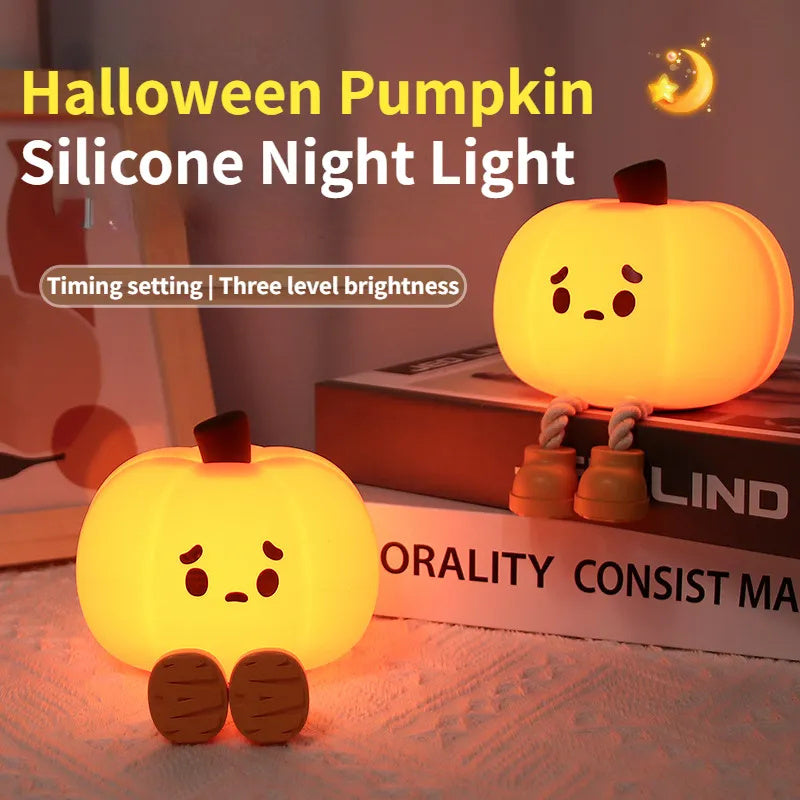 Halloween Pumpkin Night Light Cute Rechargeable