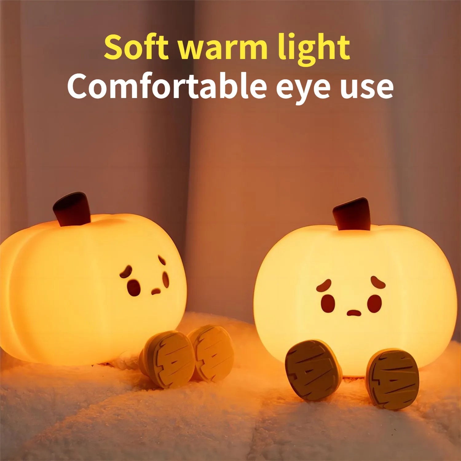 Halloween Pumpkin Night Light Cute Rechargeable