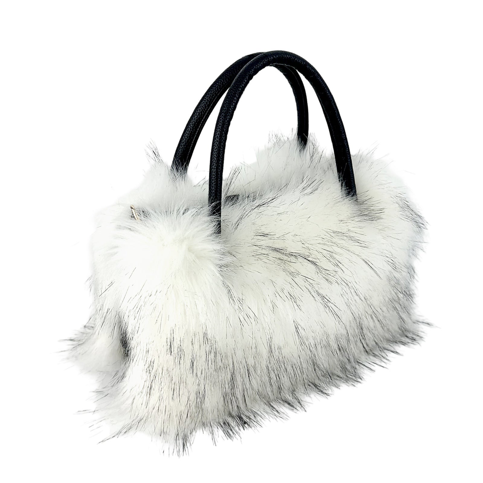 Square Plush Bag Artificial Fur Raccoon Fur Totes