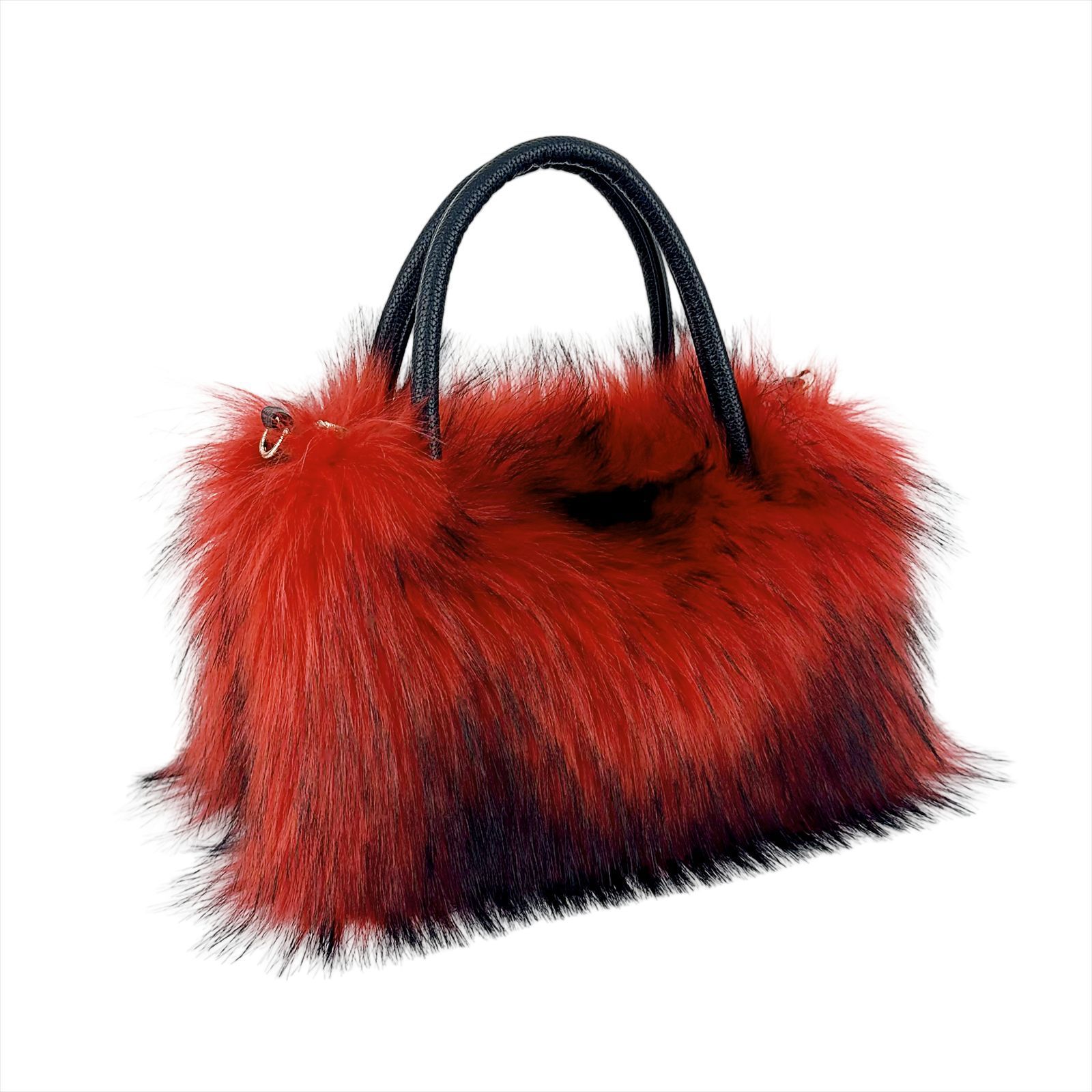 Square Plush Bag Artificial Fur Raccoon Fur Totes