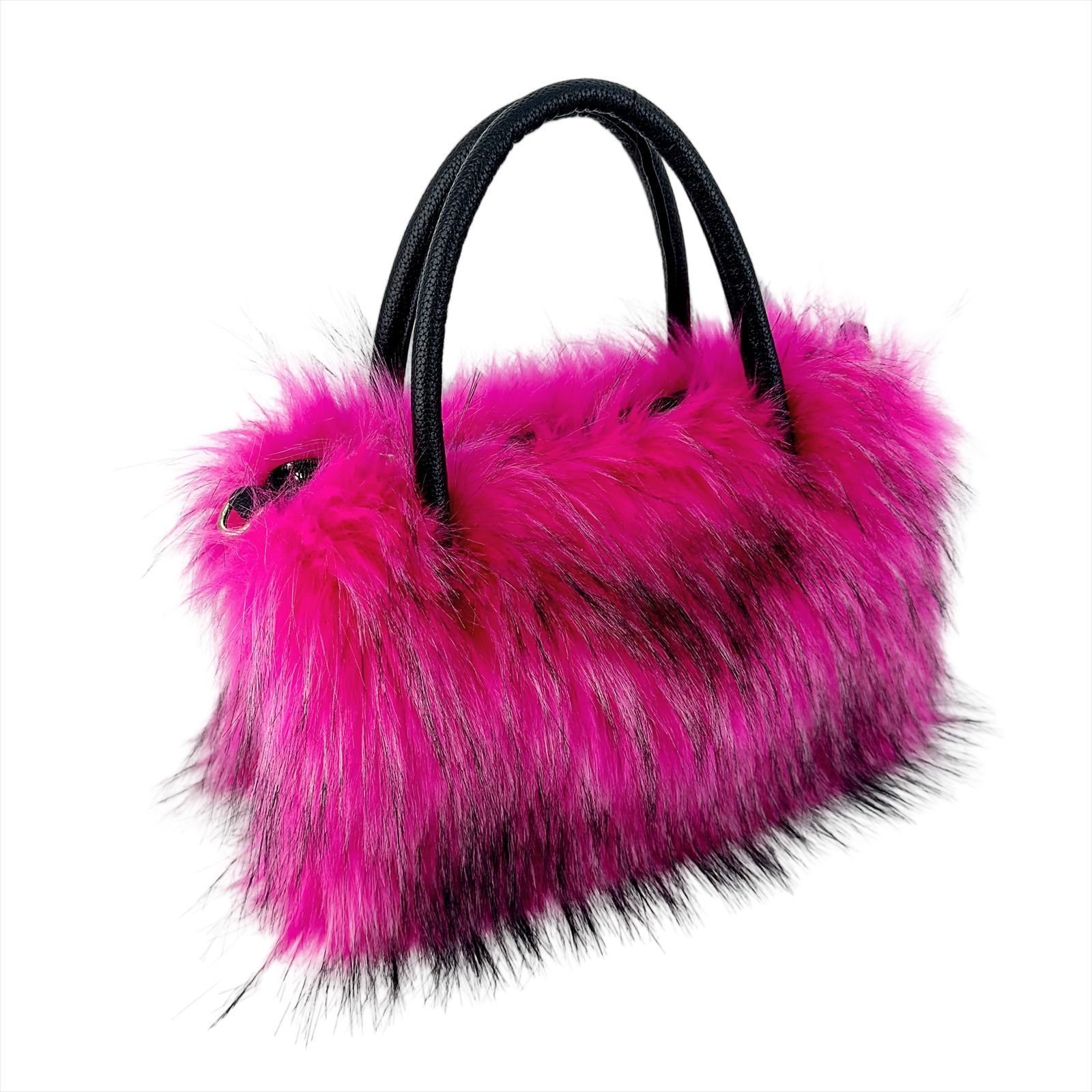 Square Plush Bag Artificial Fur Raccoon Fur Totes